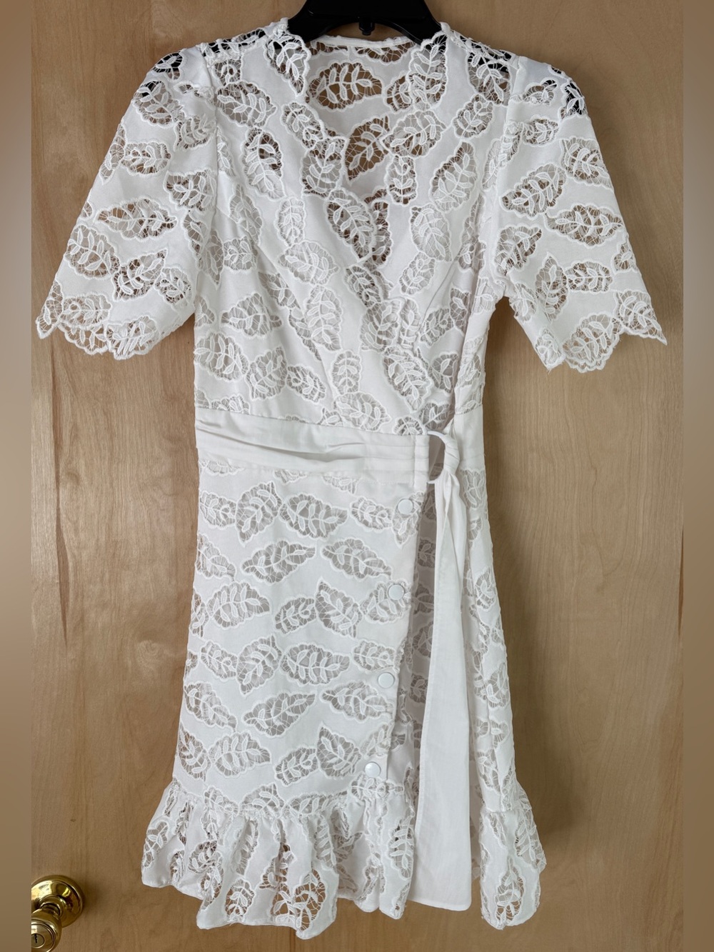 Sandro White Zalan Broderie Anglaise Lace Midi Dress V-Neck Boho Bridal T1 S - Picture 6 of 15